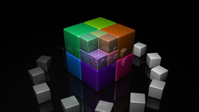 2048x2048 Colored Cubes 3d - pink iPad Air Wallpaper