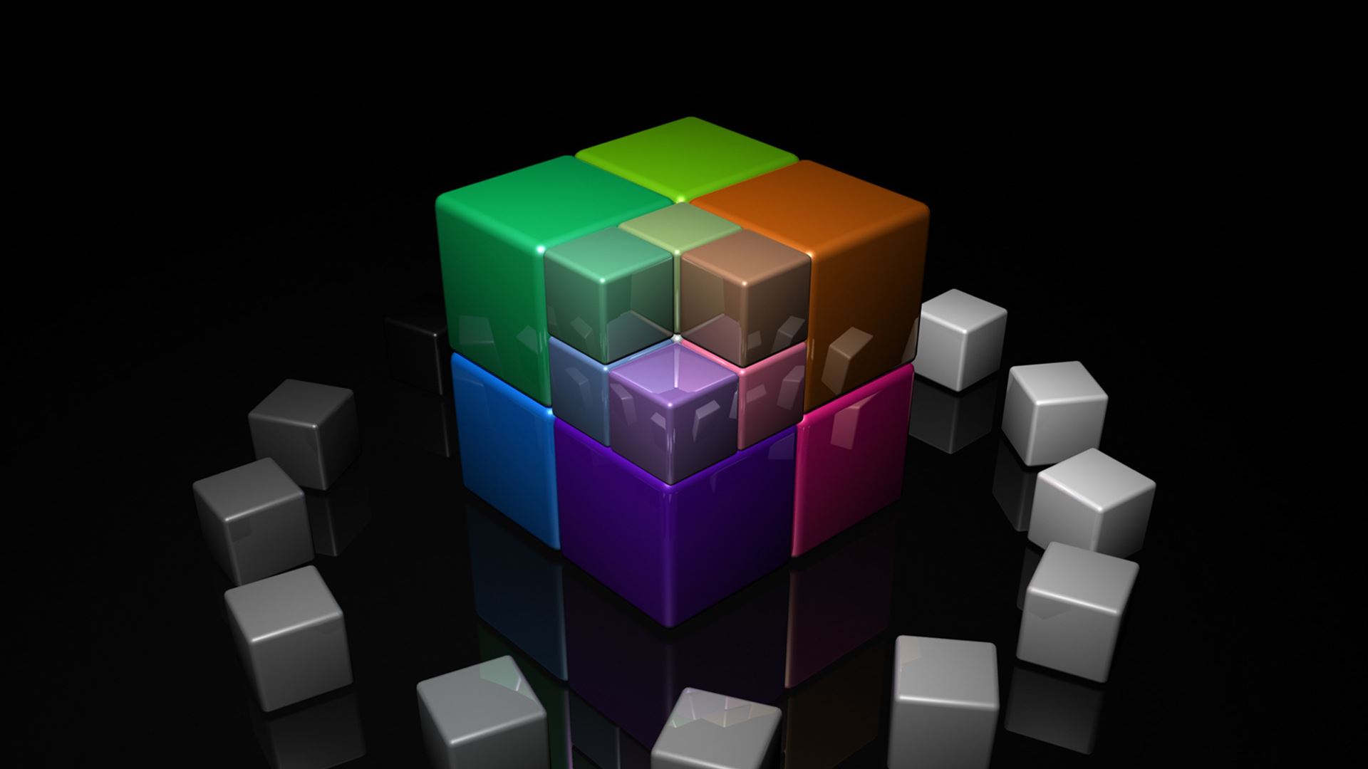 Colored Cubes 3d iPad Air wallpaper 