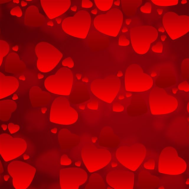 2048x2048 Valentine's  Day Red Hearts -  iPad Wallpaper
