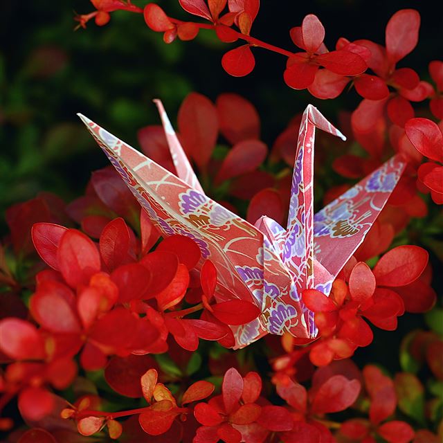 2048x2048 Paper Cranes - flower iPad Air Wallpaper