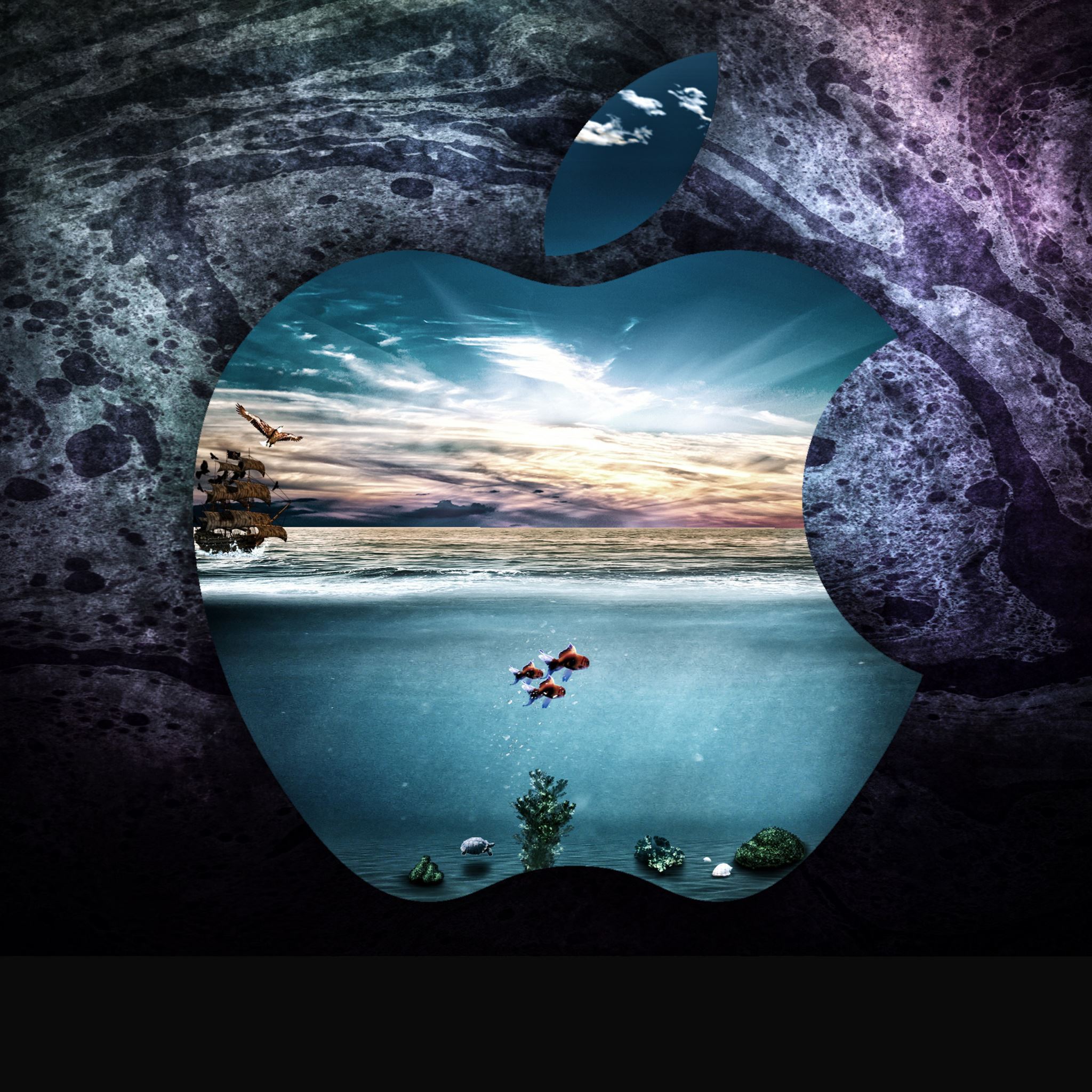 Apple under water iPad Air wallpaper 