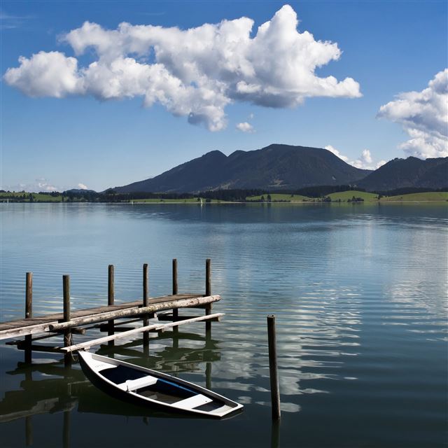 2048x2048 Pier and Boat - boat iPad Air Wallpaper