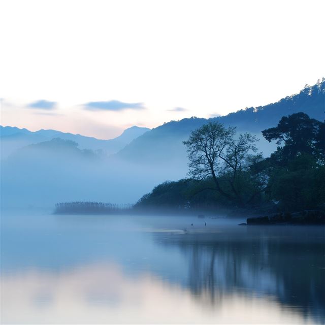 2048x2048 Early morning lake - lake iPad Air Wallpaper
