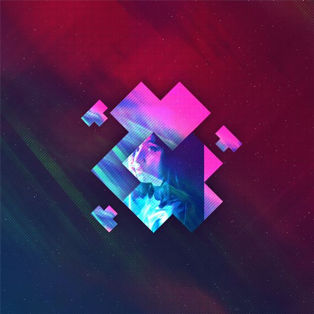 2048x2048 abstract outrun girl 4k - artist iPad Air Wallpaper