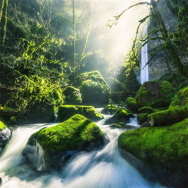2048x2048 columbia river gorge light rays 4k - river iPad Air Wallpaper