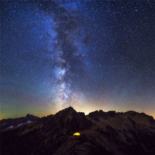 2048x2048 milky way in north cascades - stars iPad Air Wallpaper
