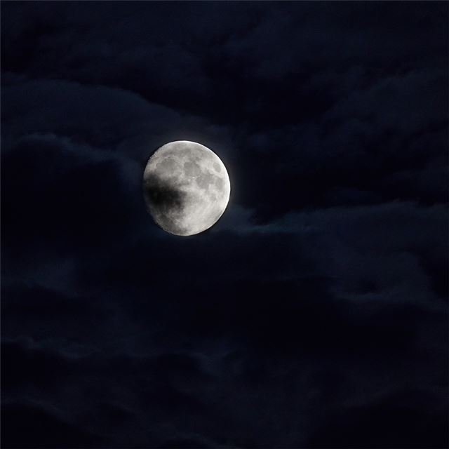 2048x2048 moon behind clouds 5k - moon iPad Air Wallpaper