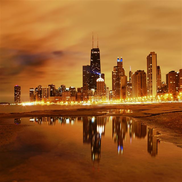 2048x2048 Chicago late evening - coast iPad Air Wallpaper