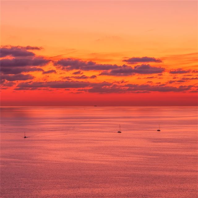 2048x2048 sunset evening lake 5k -  iPad Air Wallpaper