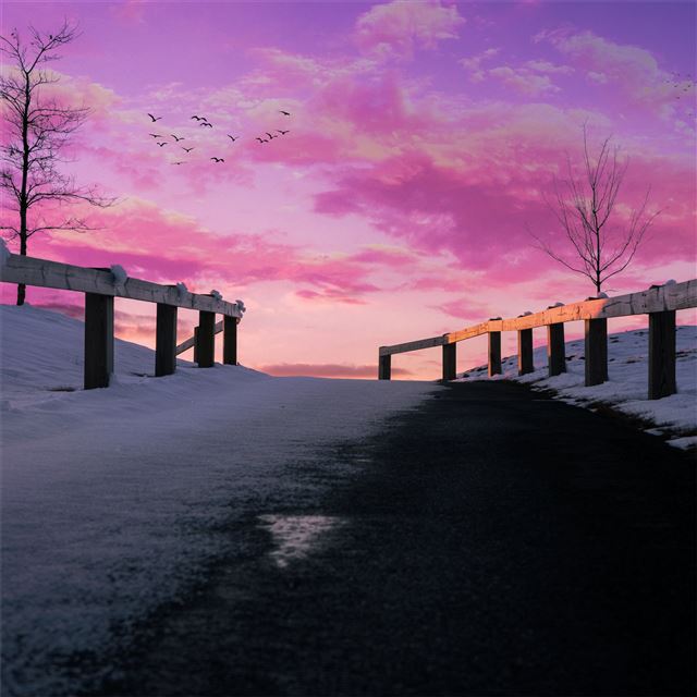 2048x2048 aesthetics pink pink sky 5k -  iPad Air Wallpaper