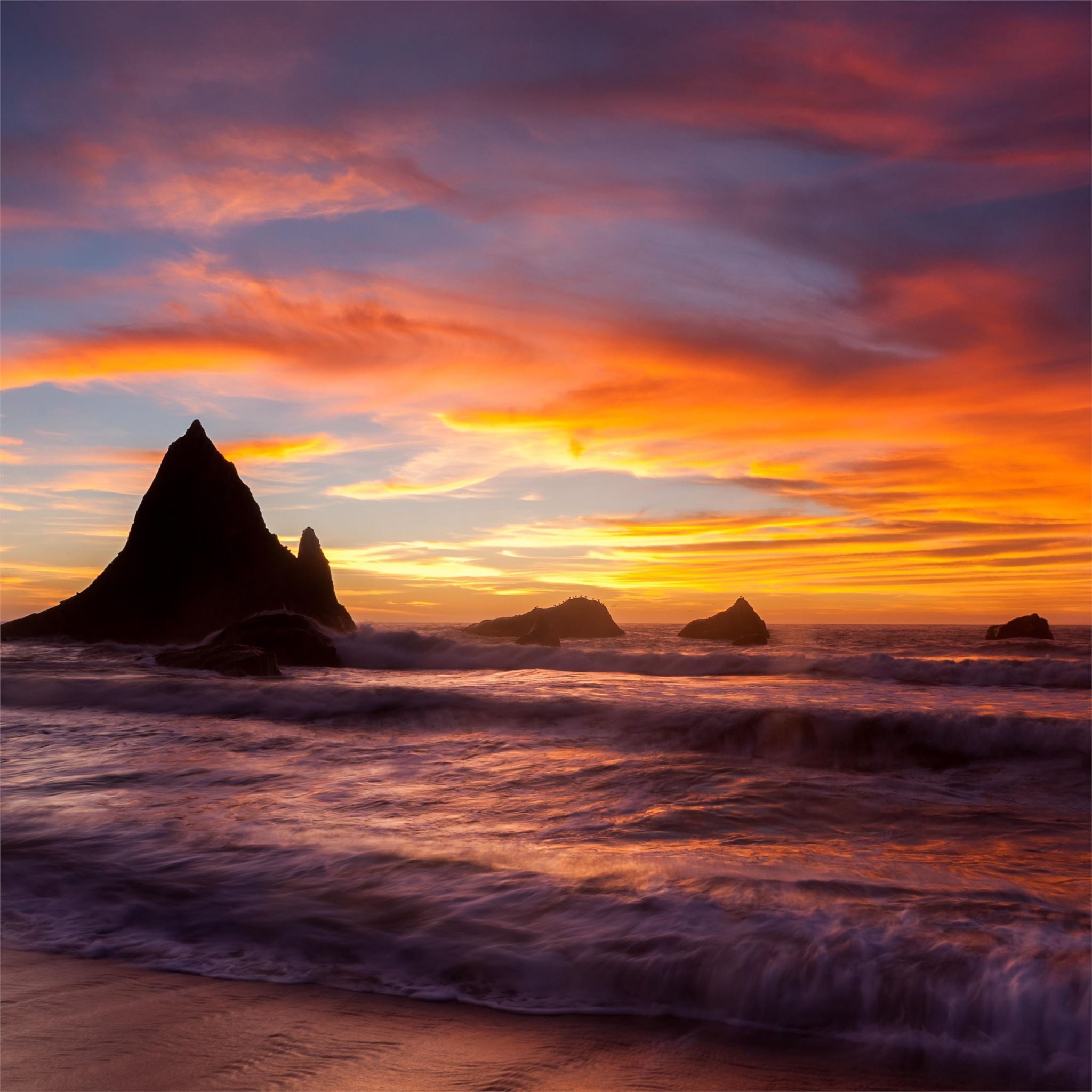 martins beach sunset 5k iPad Air Wallpapers Free Download