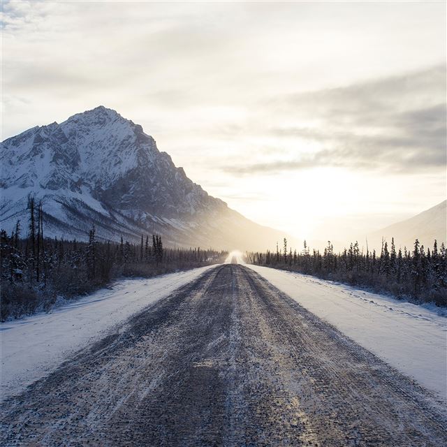 2048x2048 winter road mountains 4k - road iPad Air Wallpaper