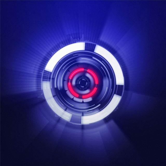 2048x2048 neon sphere red blue purple 4k - digital art iPad Air Wallpaper
