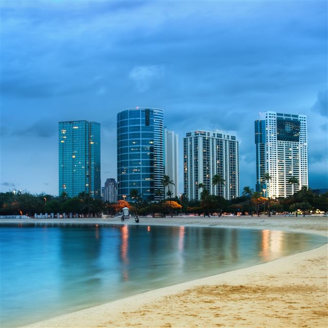 2048x2048 Waikiki After Sunset - sand iPad Air Wallpaper