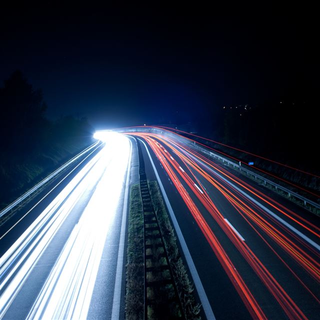 2048x2048 Highway Light Trails At Night - trails iPad Air Wallpaper