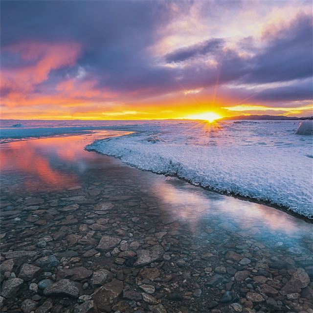 2048x2048 ice rocks cold ocean 4k - ocean iPad Air Wallpaper