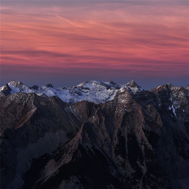 2048x2048 snowy peak mountains clouds 4k -  iPad Air Wallpaper