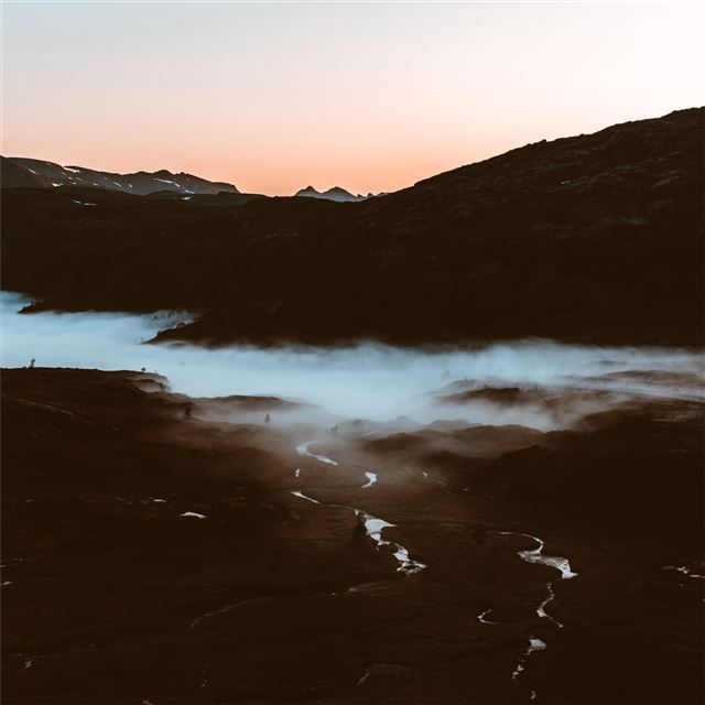 2048x2048 mountain ranges during golden hour - 5k iPad Air Wallpaper