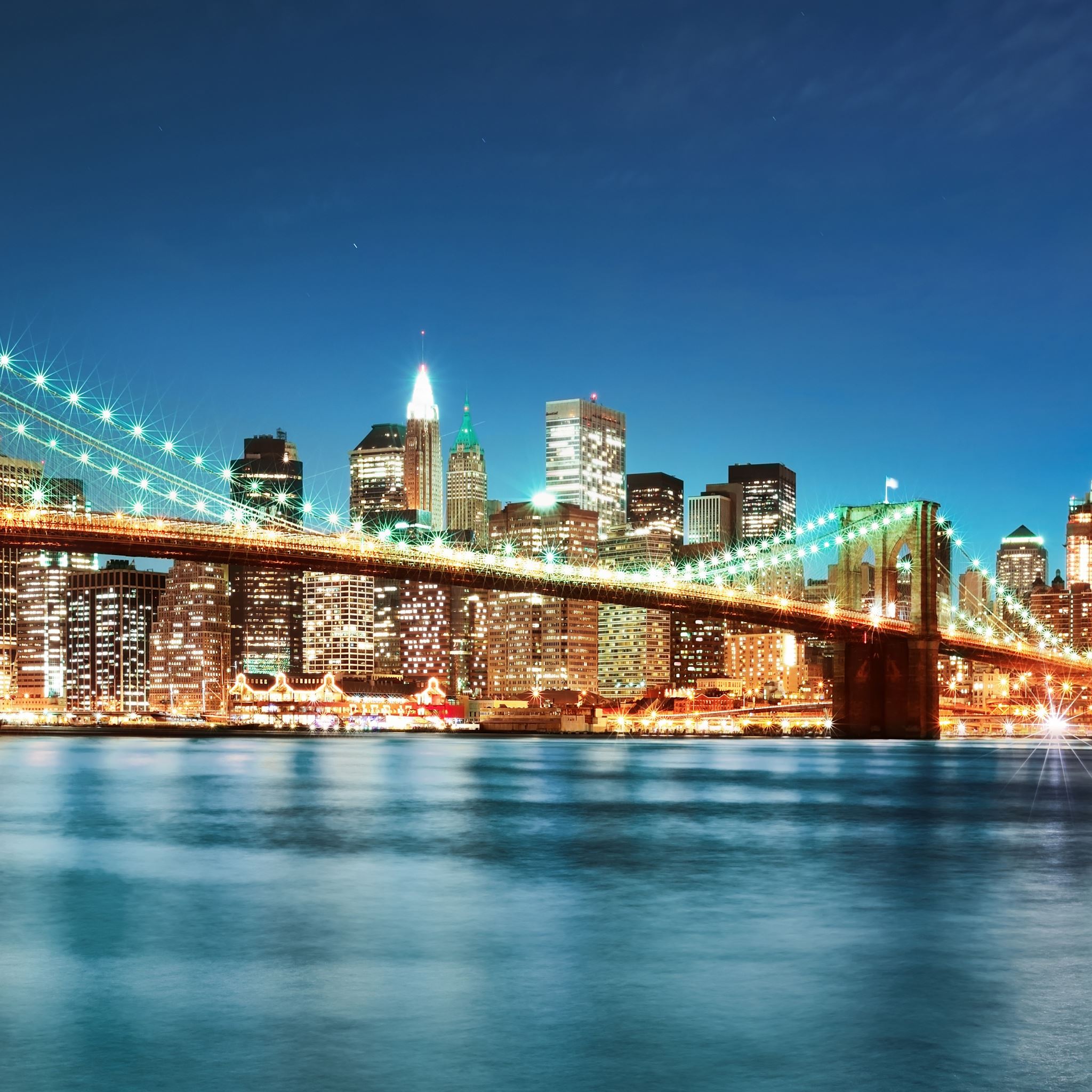 New York city night lights iPad Air wallpaper 