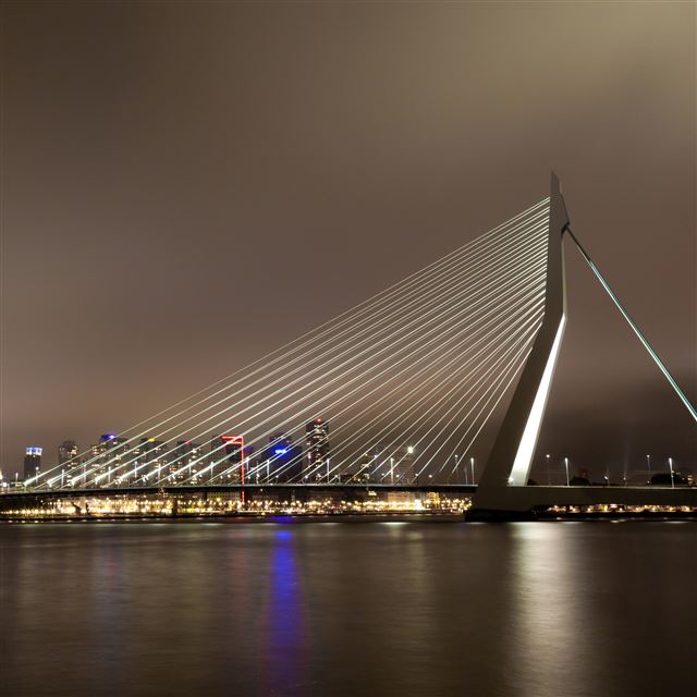 2048x2048 Erasmus Bridge Rotterdam The Netherlands - river iPad Air Wallpaper