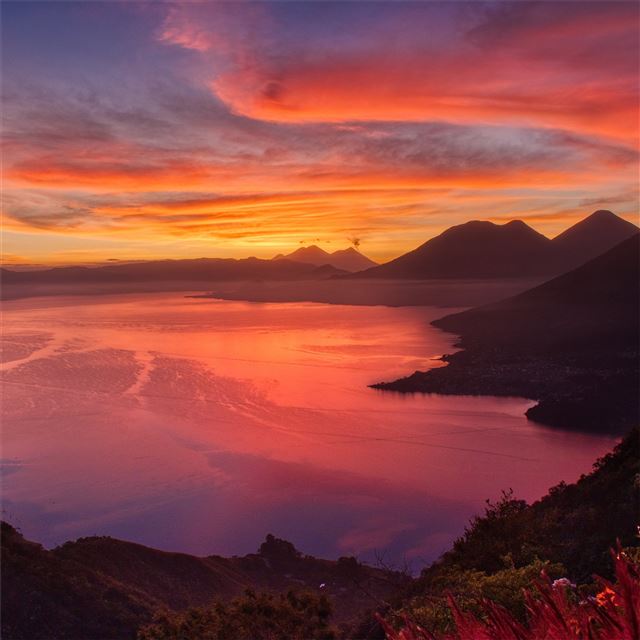 2048x2048 sunrise morning landscape 5k - lake iPad Air Wallpaper