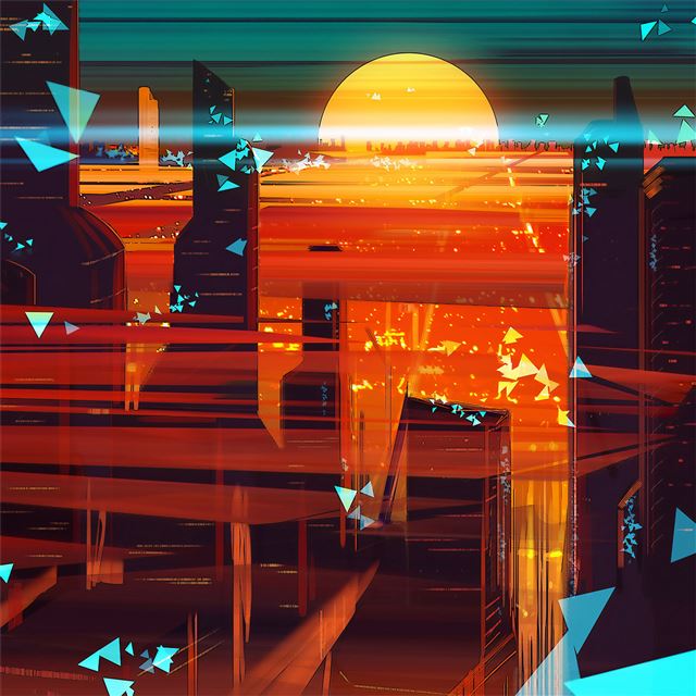 2048x2048 abstract city 4k - artwork iPad Air Wallpaper