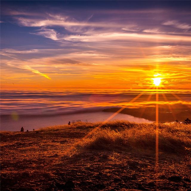 2048x2048 red sky morning clouds sunrise - 5k iPad Air Wallpaper