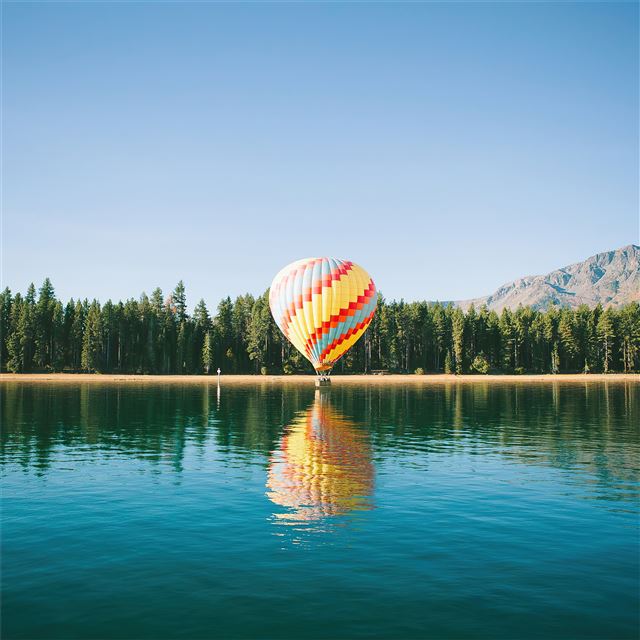 2048x2048 yellow red hot air balloon 4k - 4k iPad Air Wallpaper