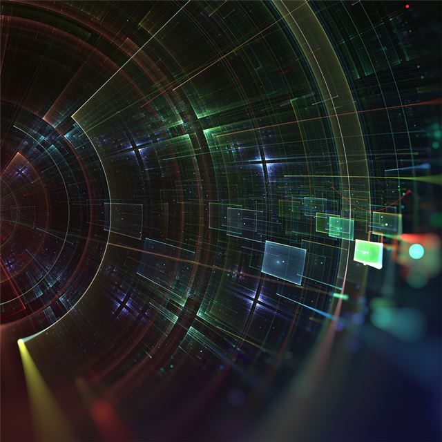 2048x2048 cyber hud fractal art 4k - deviantart iPad Air Wallpaper