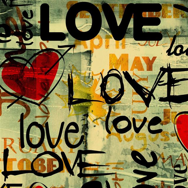 2048x2048 Love Written In Graffiti - valentine's day iPad Air Wallpaper