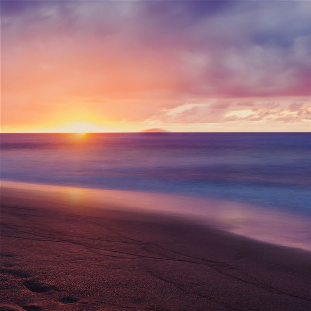 2048x2048 colorful sunset beach 4k - sunset iPad Air Wallpaper
