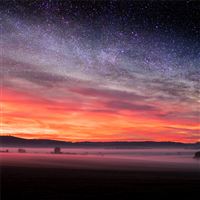starry night sunset skyscape stars 5k wallpaper