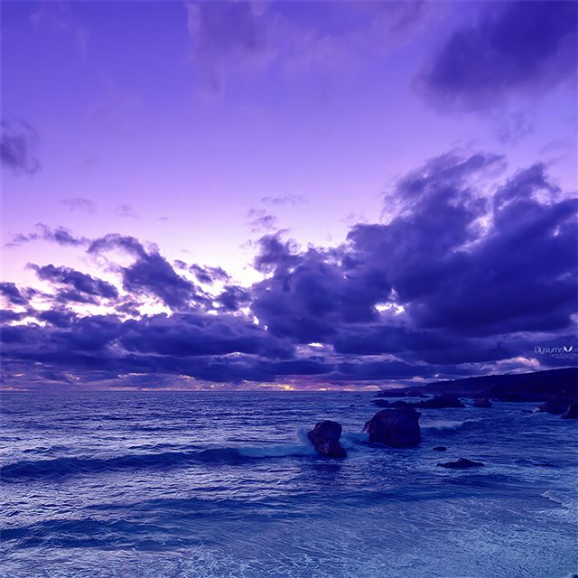 2048x2048 calm sea evening 4k - artstation iPad Air Wallpaper