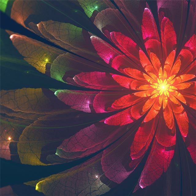 2048x2048 fractal flower 4k - digital art iPad Air Wallpaper