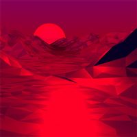 low poly red 3d abstract 4k wallpaper
