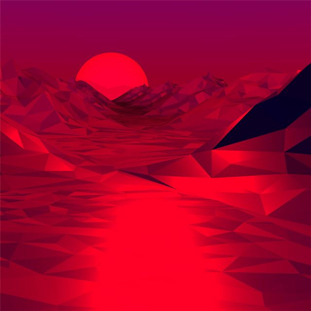 2732x2732 low poly red 3d abstract 4k -  iPad Pro Wallpaper
