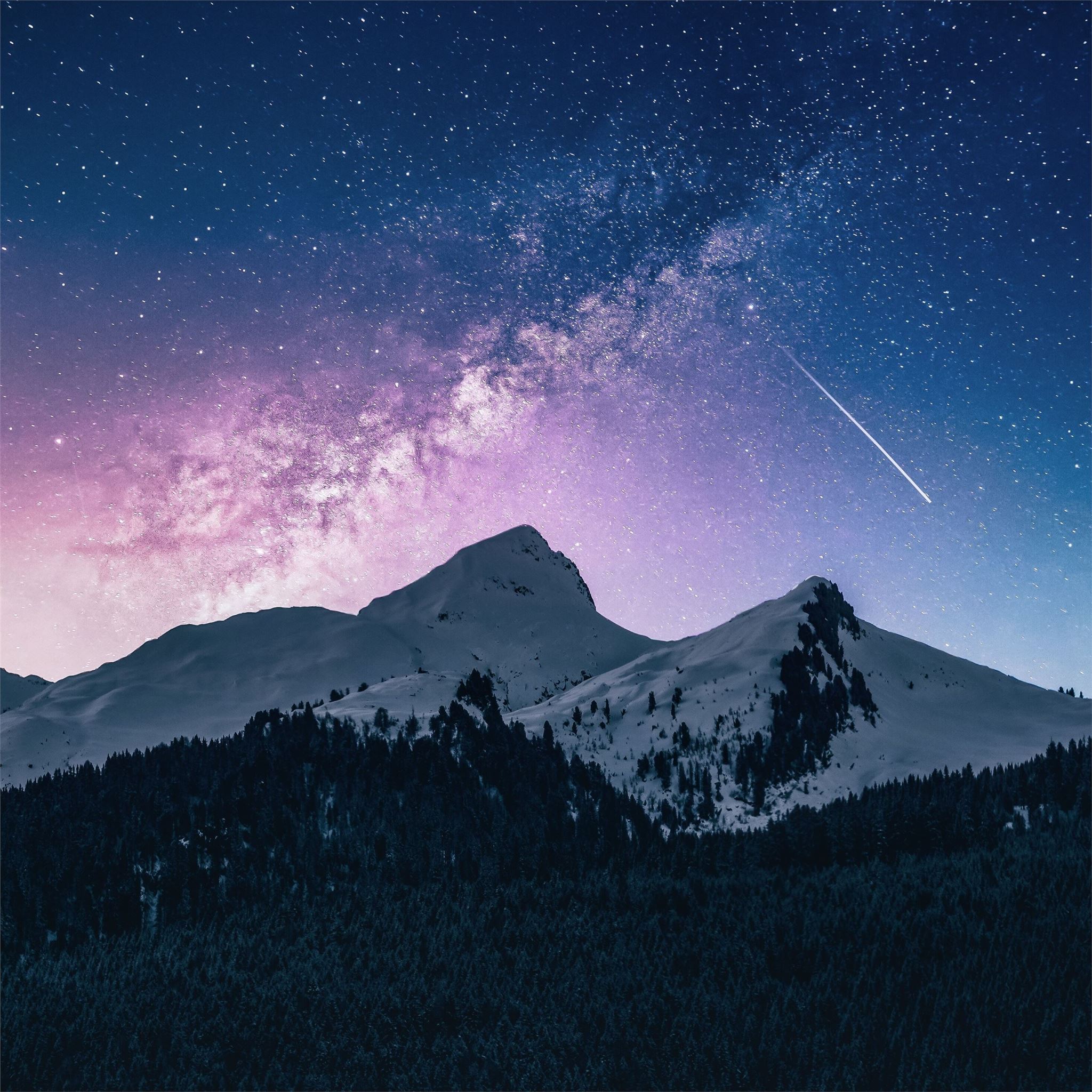 landscape outdoor mountains galaxy 4k iPad Pro Wallpapers Free Download