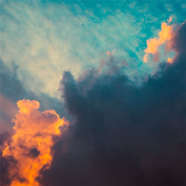 2732x2732 clouds orange dark sigma style sunrsie 5k -  iPad Pro Wallpaper