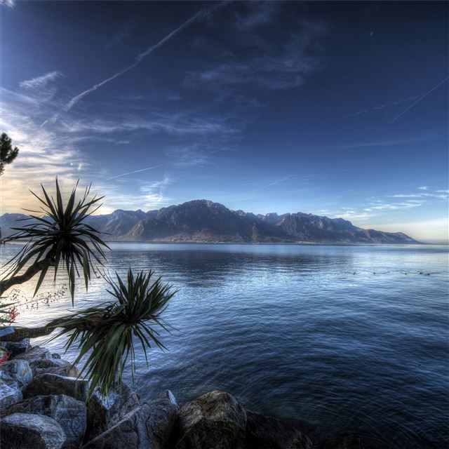 2732x2732 montreux lake switzerland 4k - lake iPad Pro Wallpaper