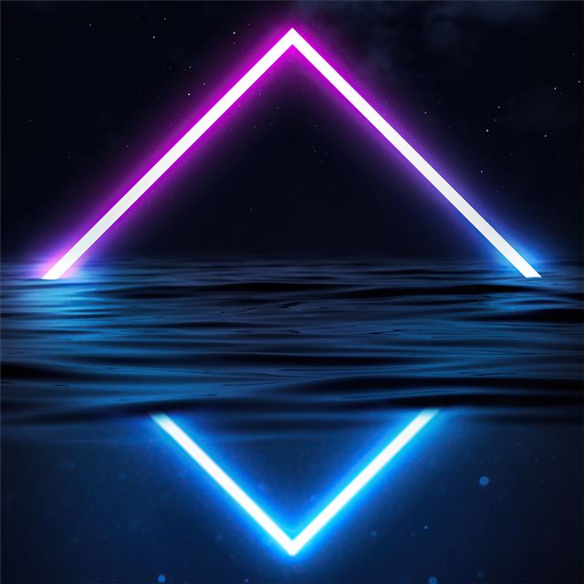 2732x2732 glowing triangle neon -  iPad Pro Wallpaper