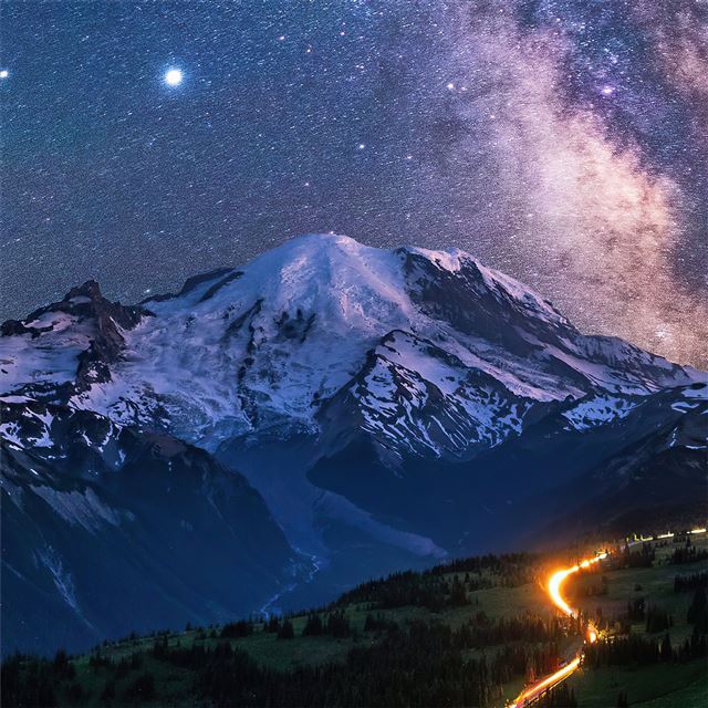 2732x2732 milky way over mountains 4k - 4k iPad Pro Wallpaper