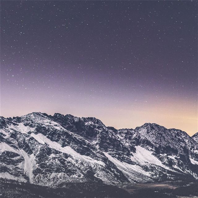 2732x2732 snow covered mountains stars 5k - mountains iPad Pro Wallpaper