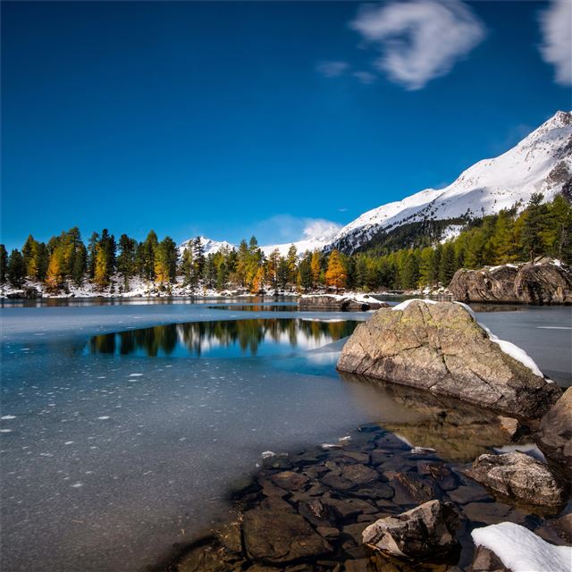 2732x2732 lagh da saoseo lake in switzerland 5k - landscape iPad Pro Wallpaper