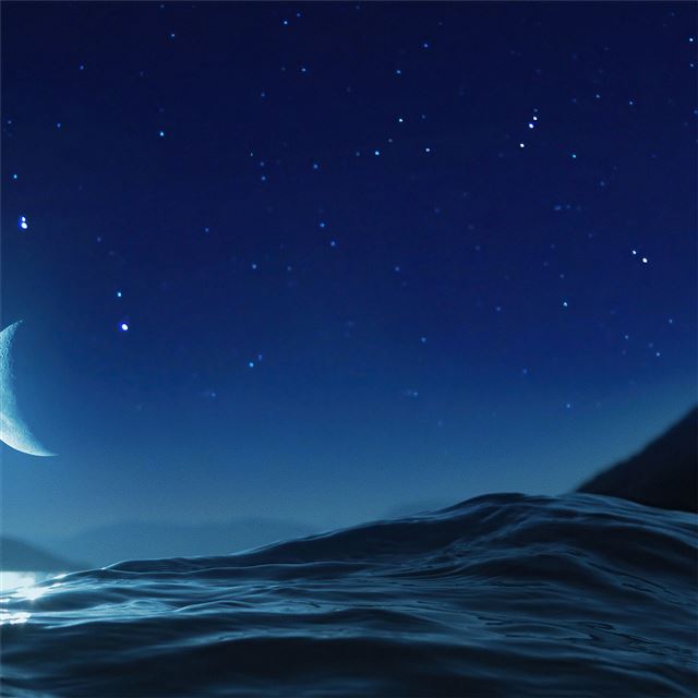 2732x2732 moon night ocean 4k - night iPad Pro Wallpaper