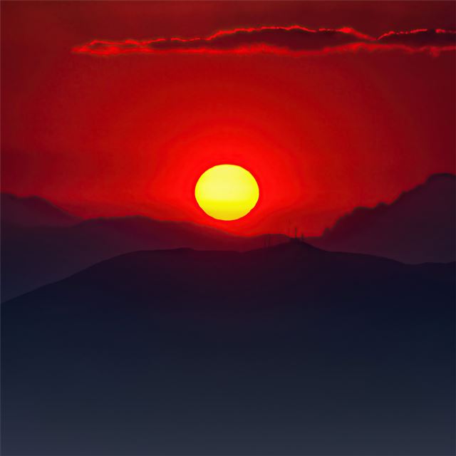 2732x2732 burning mountain sunset 5k - sunset iPad Pro Wallpaper