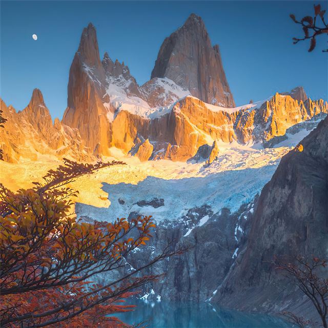2732x2732 sunrise starring mt fitz ro in patagonia 4k - mountains iPad Pro Wallpaper