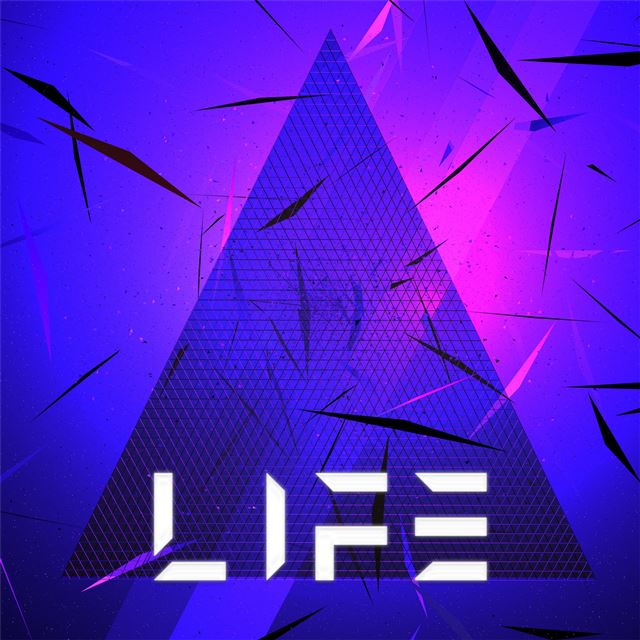 2732x2732 triangle abstract life typography 5k - artwork iPad Pro Wallpaper
