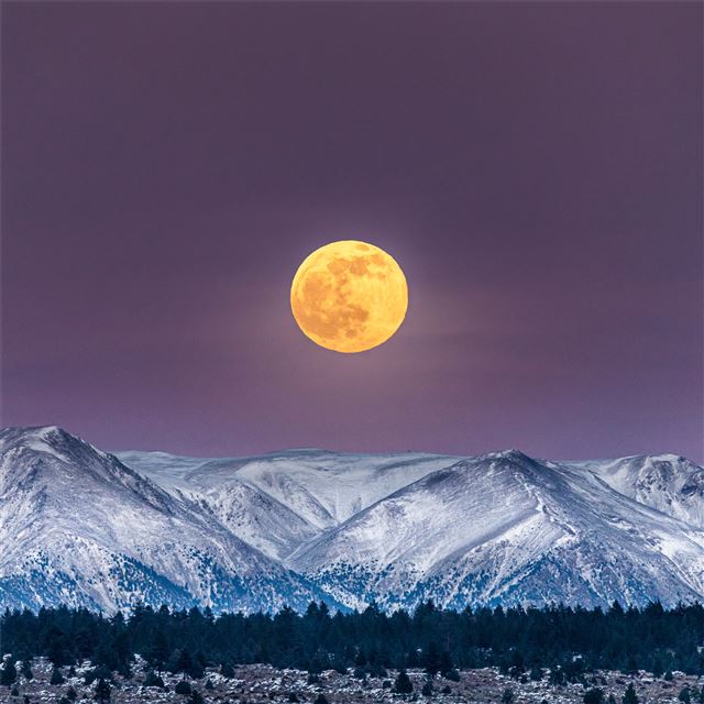 2732x2732 full moon over white mountain peak 4k -  iPad Pro Wallpaper