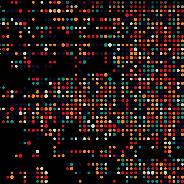 2732x2732 colorful dots dark abstract 5k -  iPad Pro Wallpaper
