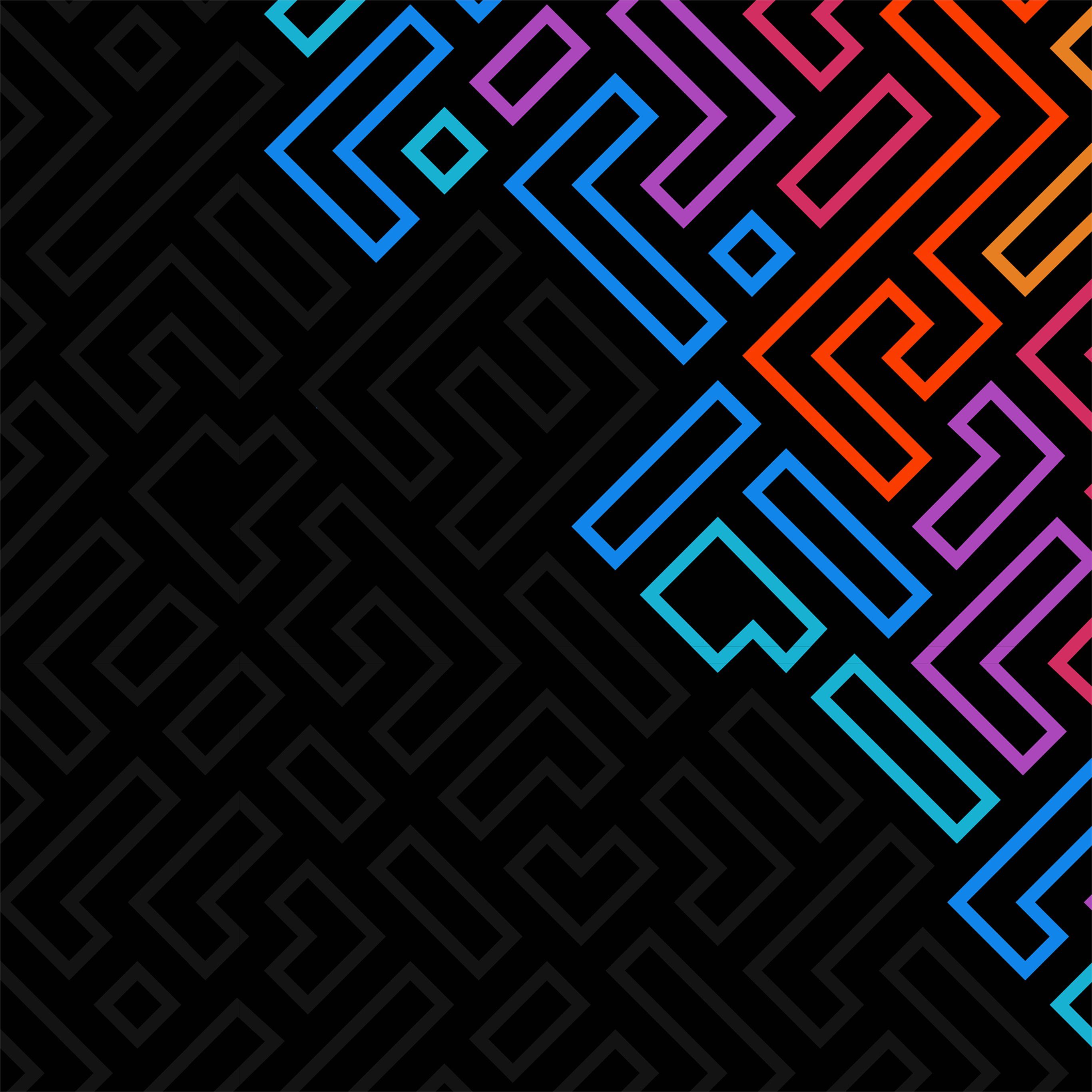 Border Edge Neon AMOLED Black Wallpaper  01